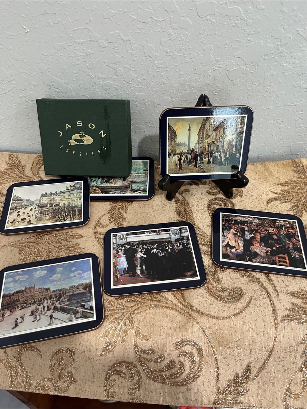 Jason Coasters Renoir Painting Set of 6 NIB Cork Backing